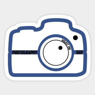 White Camera ,Photography Day , August 19th Photography Lover Sticker